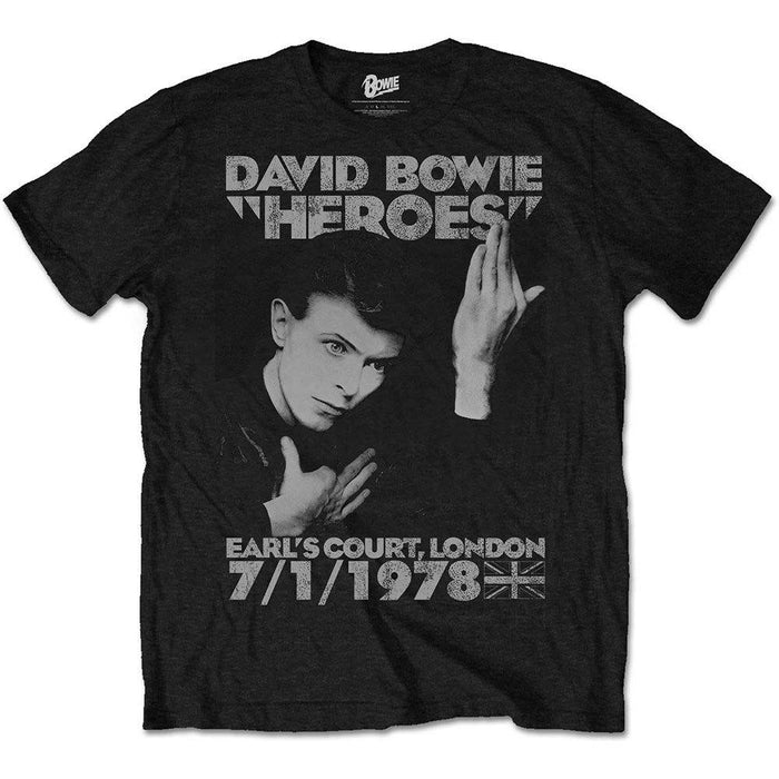 DAVID BOWIE Heroes Court Mens XL Black T-shirt NEW OFFICIAL