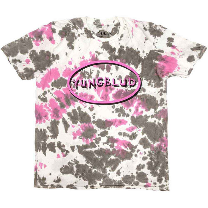 Yungblud Scratch Logo Oval Wash Grey X-Large T-Shirt