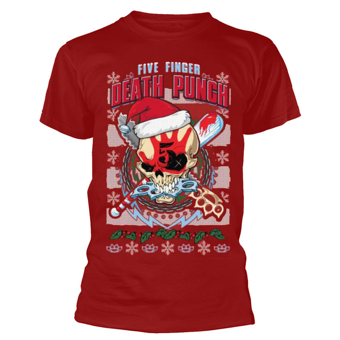Five Finger Death Punch Zombie Kill Christmas Red Large T-Shirt