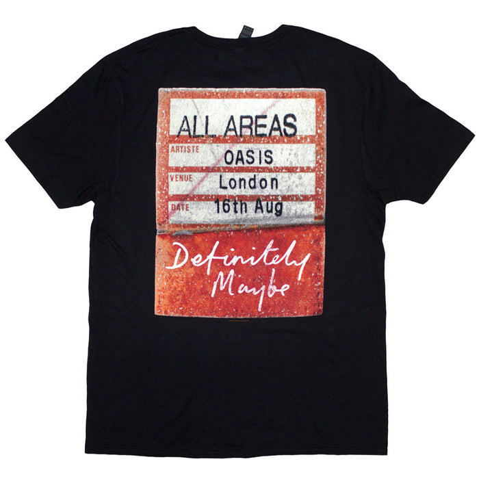 Oasis Definitely Maybe AAA Pass Black X-Large T-Shirt