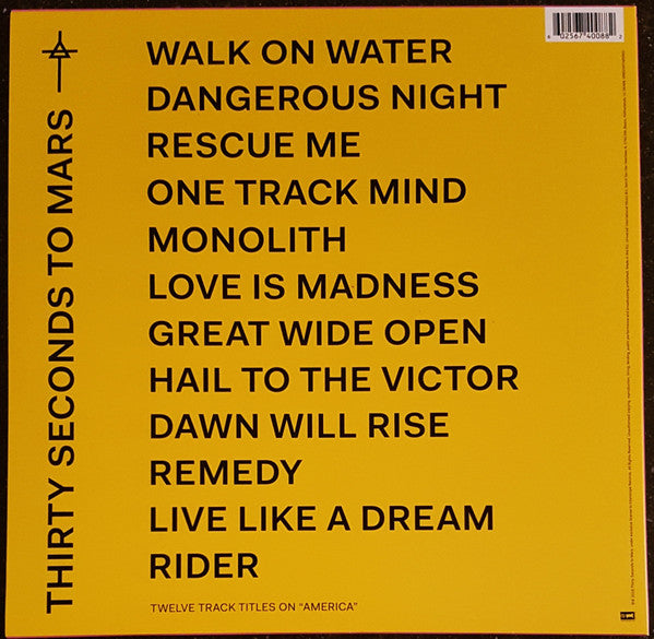 Thirty Seconds To Mars - America Vinyl LP 2018