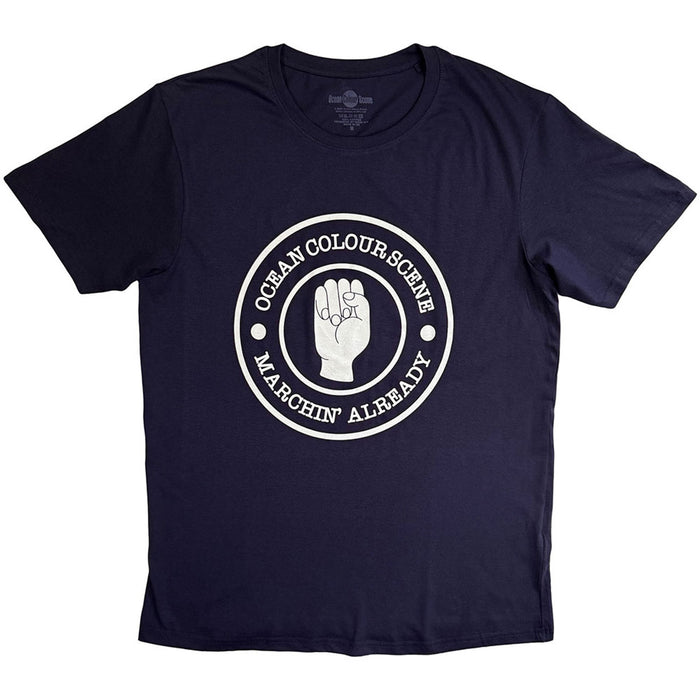 Ocean Colour Scene Marchin' Fist Navy Medium T-Shirt