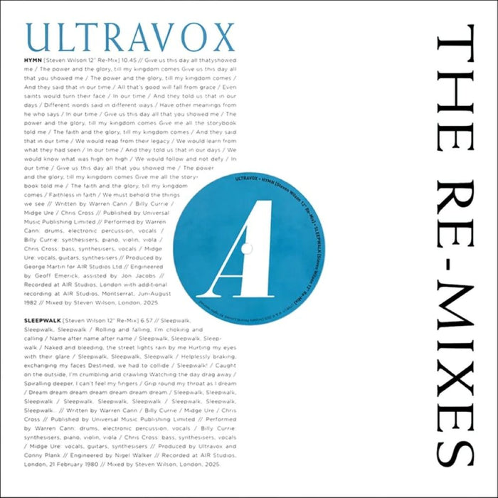 Ultravox The Re-Mixes Vinyl LP RSD 2026