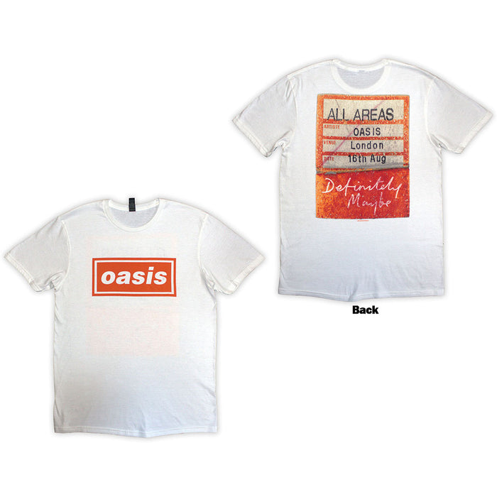 Oasis Definitely Maybe AAA Pass White Small T-Shirt