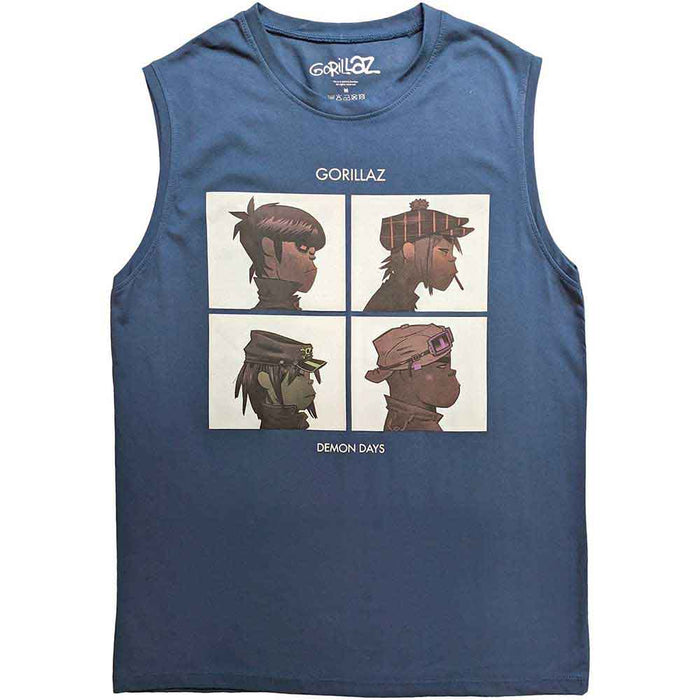 Gorillaz Demon Days Denim Blue X-Large Tank T-Shirt