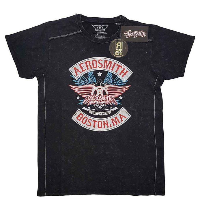 Aerosmith Boston Pride Wash Black Large T-Shirt