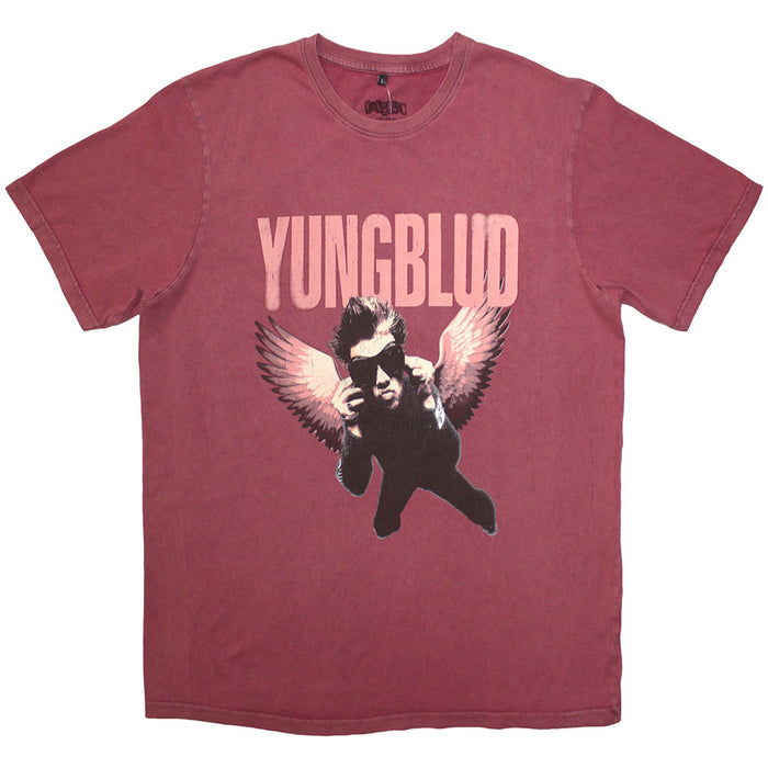 Yungblud Wings Stone Wash Red Large T-Shirt