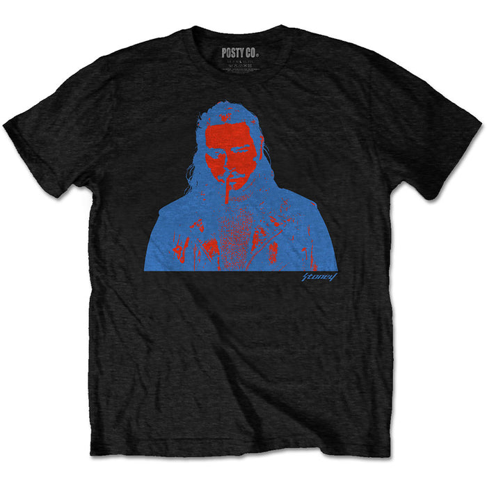 Post Malone Red & Blue Photo Black X-Large T-Shirt