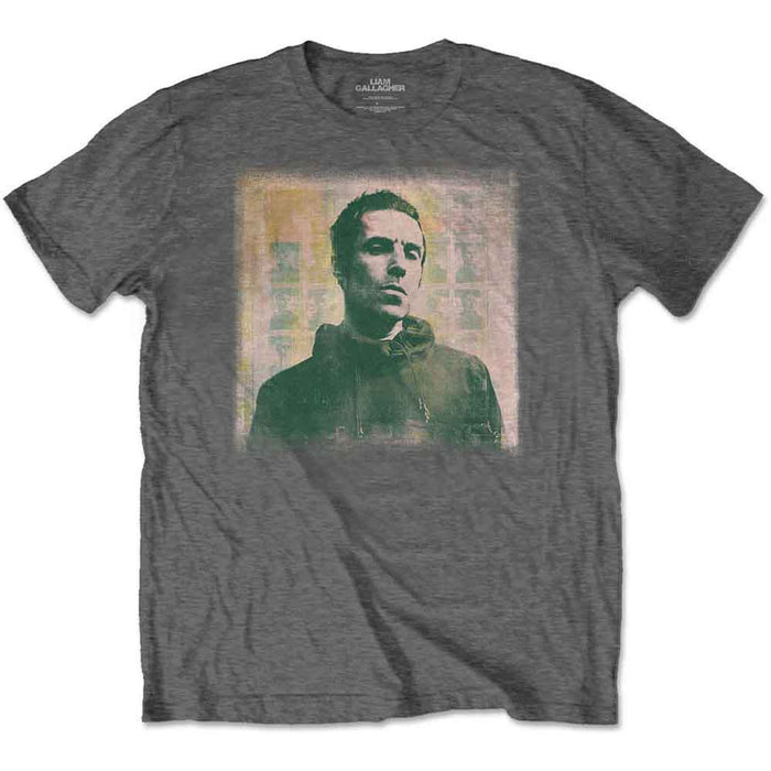 Liam Gallagher Monochrome Charcoal Grey Large T-Shirt