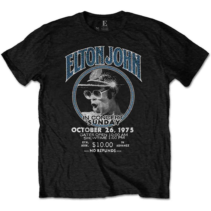 Elton John Live In Concert Black Small T-Shirt
