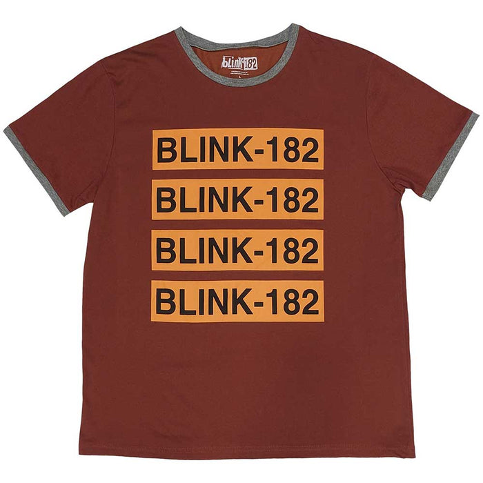 Blink-182 Ringer Logo Repeat Red Large T-Shirt