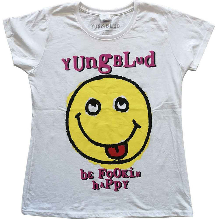 Yungblud Raver Smile White Ladies Medium T-Shirt
