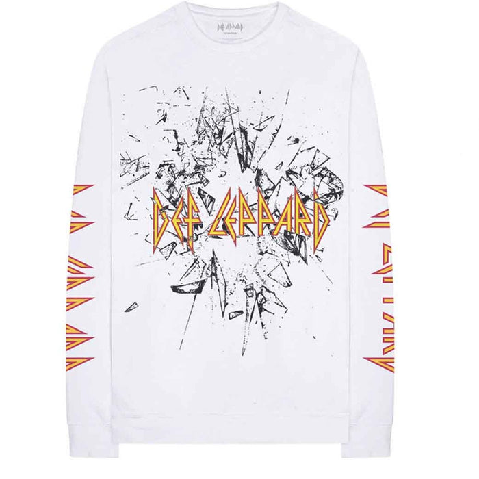 Def Leppard Shatter White Long Sleeve Medium T-Shirt