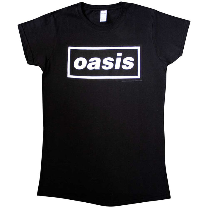 Oasis Decca Logo Black Ladies Large T-Shirt