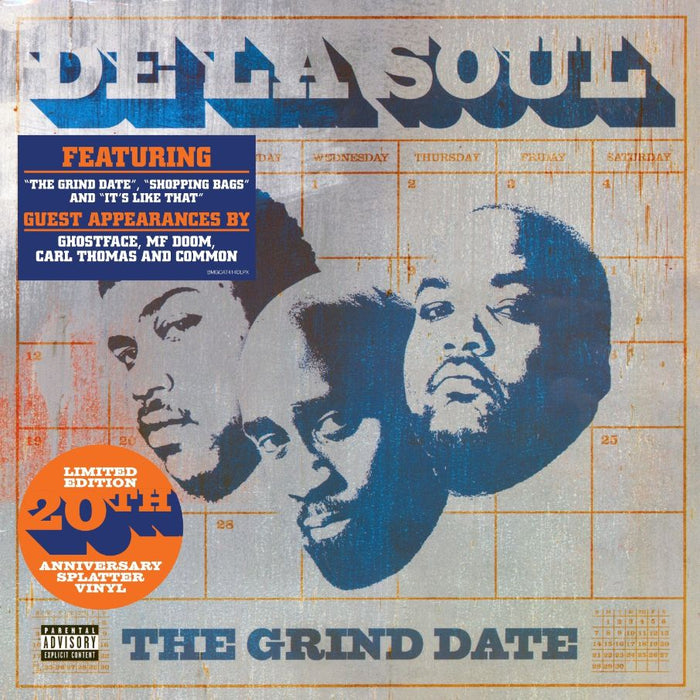 De La Soul The Grind Date (20th Anniversary Edition) Vinyl LP Clear & Blue Splatter Colour 2025