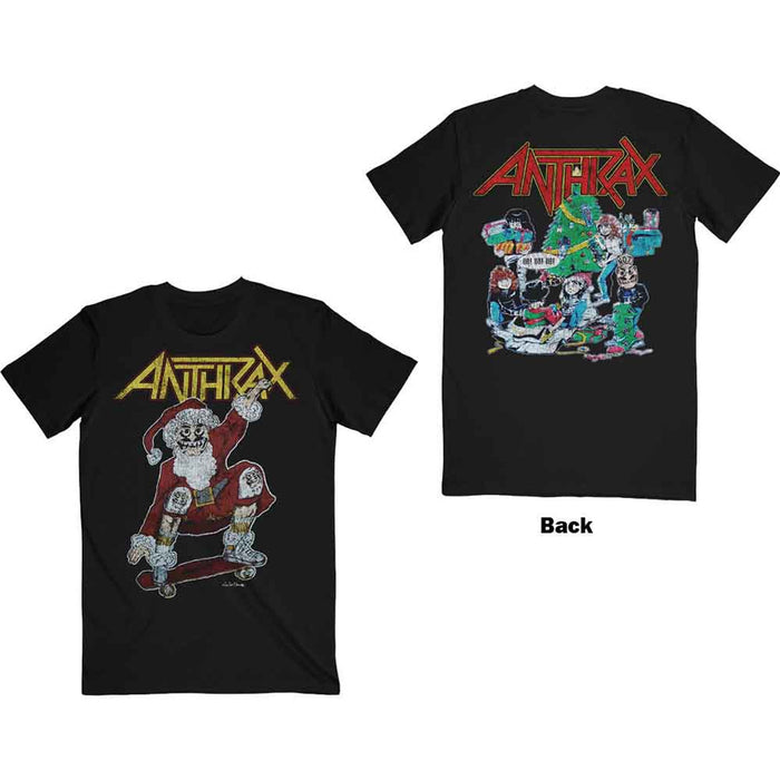 Anthrax Vintage Christmas Black Medium T-Shirt