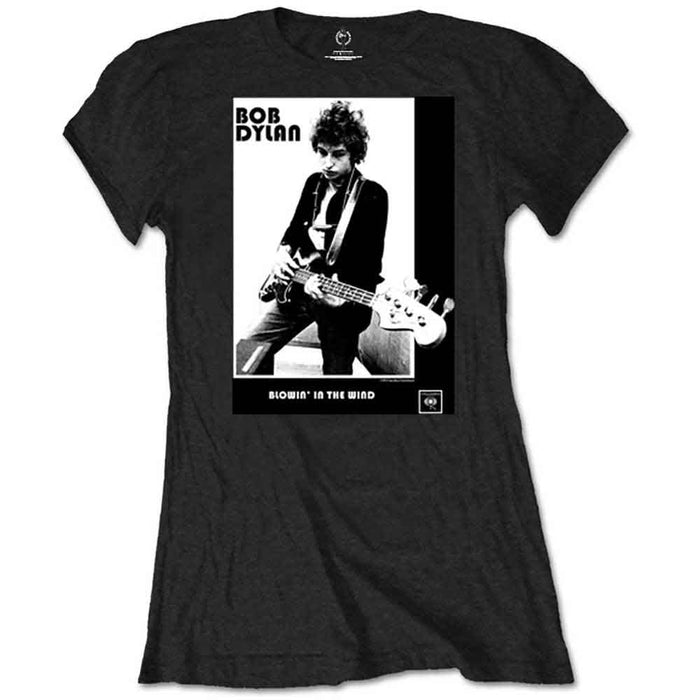 Bob Dylan Blowing in the Wind Charcoal Grey Ladies Medium T-Shirt