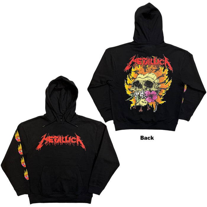 Metallica Flower Skull Black X-Large Hoodie