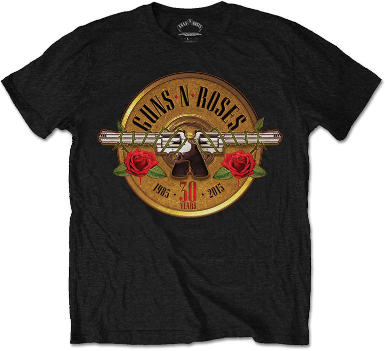 Guns N Roses 30th Photo Logo Unisex Black T Shirt: X Large