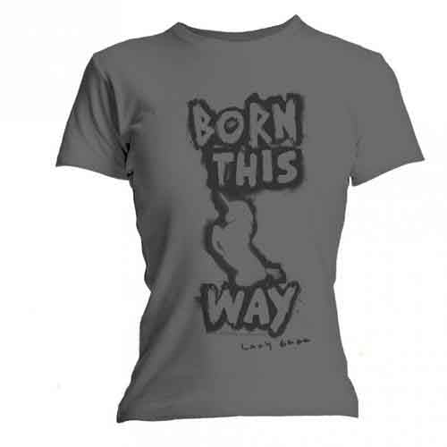 Lady Gaga Born This Way Ladies Grey Medium T-Shirt