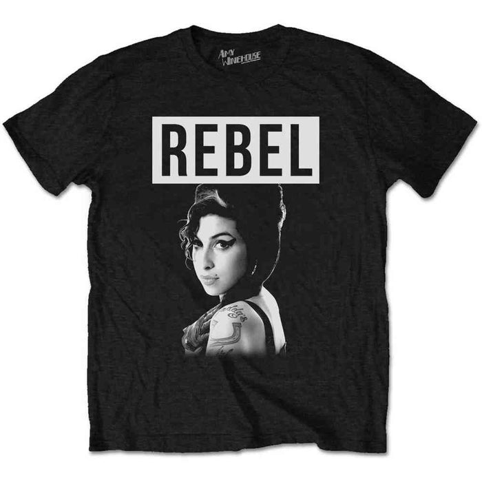 Amy Winehouse Rebel Black Small T-Shirt