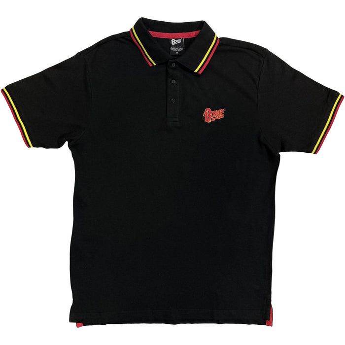 David Bowie Flash Logo Black XXL Unisex Polo Shirt