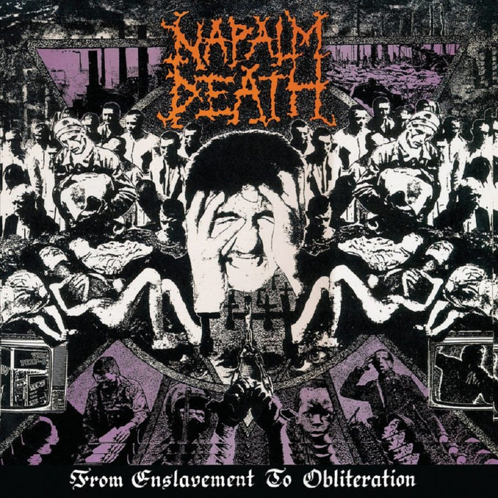 Napalm Death From Enslavement To Obliteration Vinyl LP Purple w/White Splatter Colour Black Friday 2023