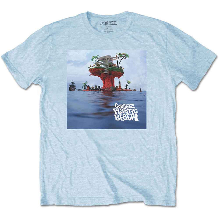 Gorillaz Plastic Beach Light Blue X-Large T-Shirt