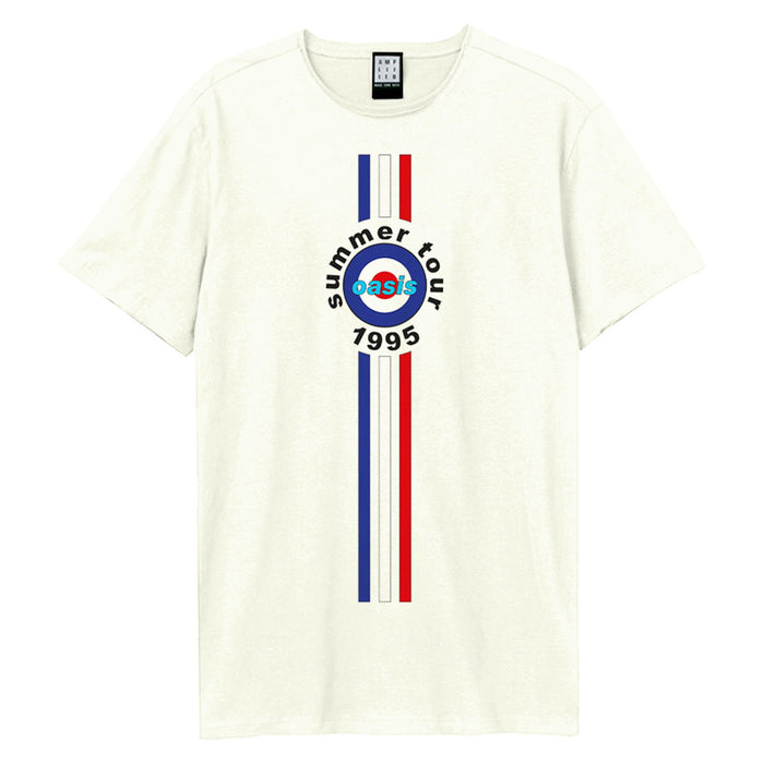 Oasis 1995 Tour Stripes Vintage White Small T-Shirt
