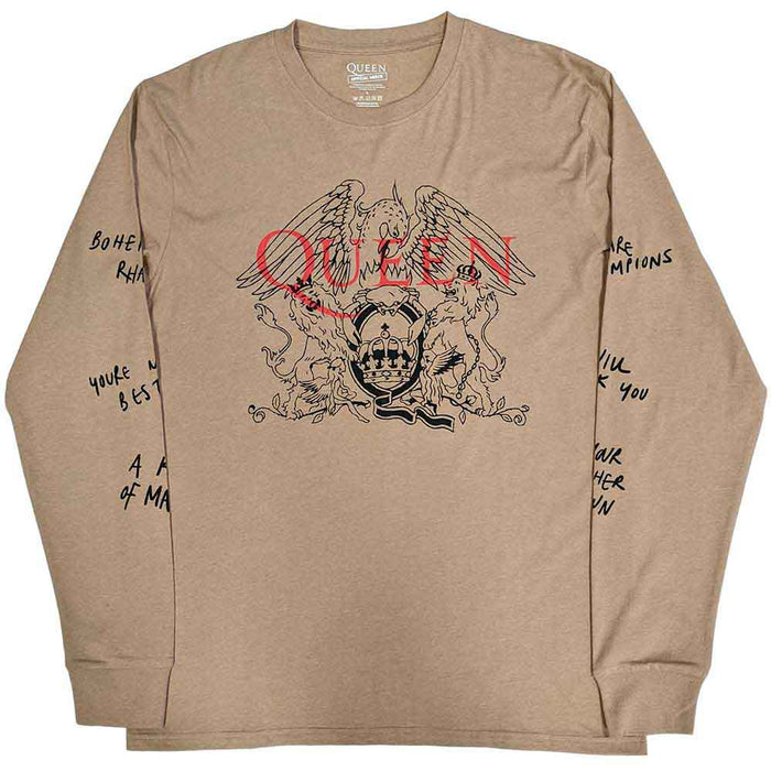 Queen Handwritten Sand Long Sleeve Large T-Shirt