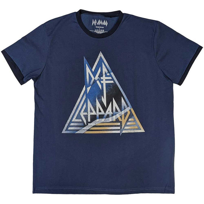 Def Leppard Triangle Logo Denim Blue XX-Large T-Shirt