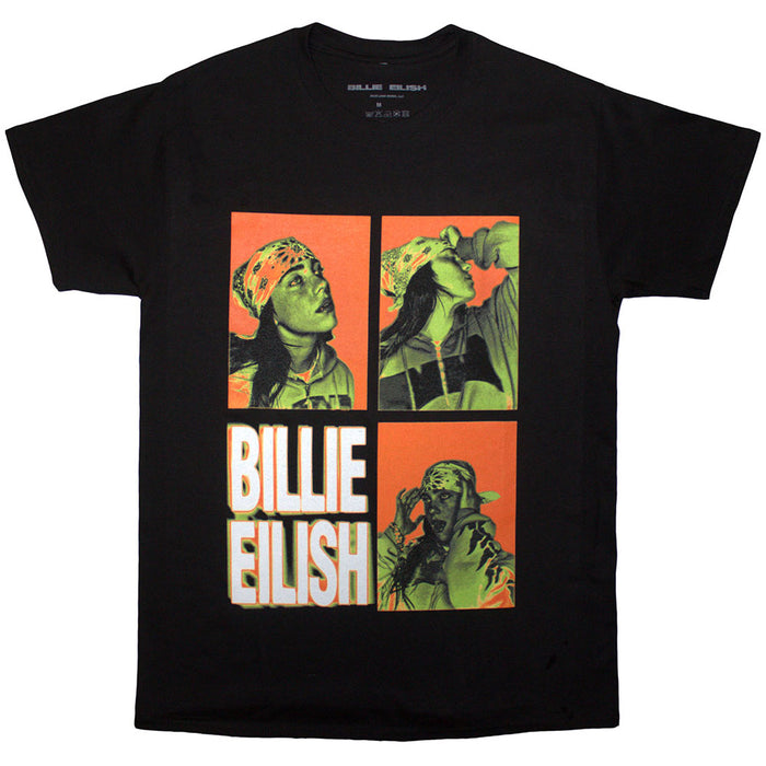 Billie Eilish 3 Photo Logo Black Small T-Shirt