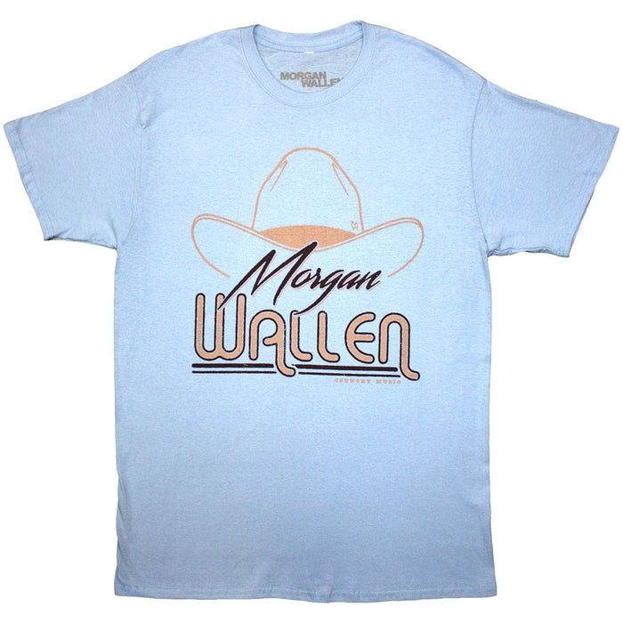 Morgan Wallen Cowboy Hat Light Blue Small T-Shirt