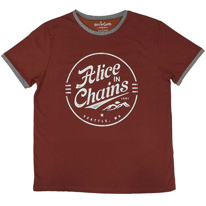Alice In Chains Circle Emblem Red Large T-Shirt