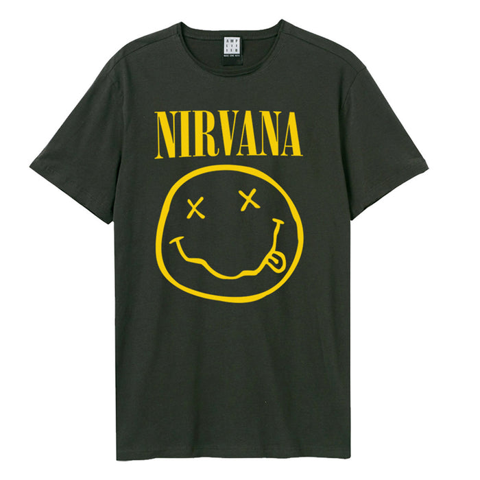 Nirvana Face Logo Vintage Charcoal Grey X-Large T-Shirt