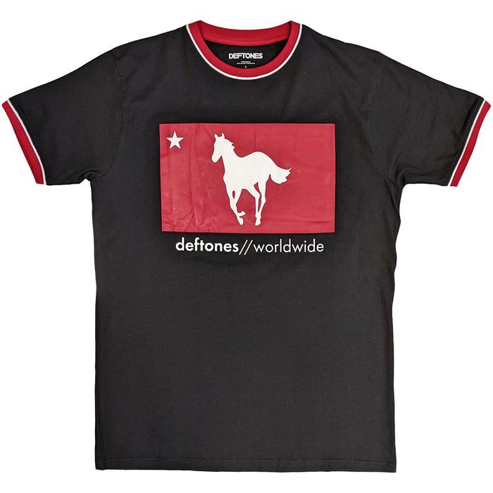 Deftones Star & Pony Ringer Black Large T-Shirt