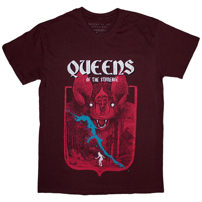 Queens Of The Stone Age Bat Maroon Red Small T-Shirt
