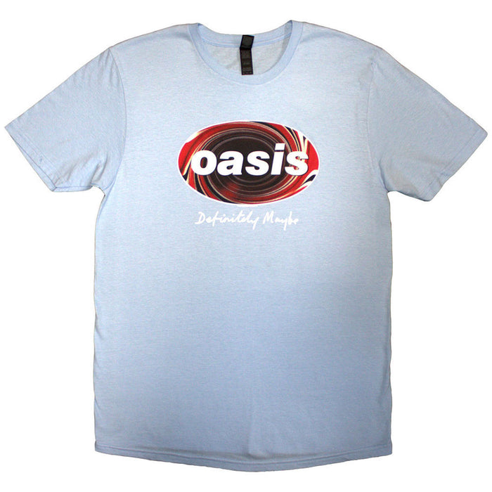 Oasis Definitely Maybe Union Jack Oval Light Blue Large T-Shirt