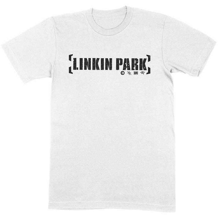 Linkin Park Bracket Logo White Large T-Shirt