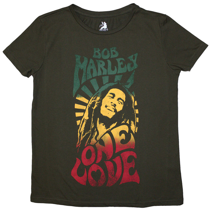 Bob Marley Stone Wash One Love Gradient Green Large T-Shirt