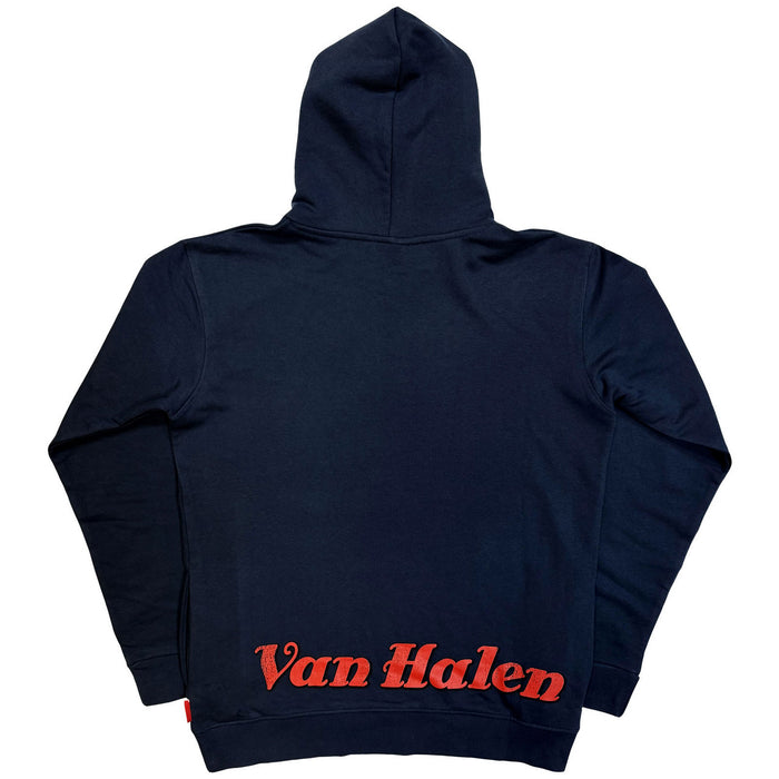 Van Halen Pinup Motorcycle Navy Blue Medium Hoodie