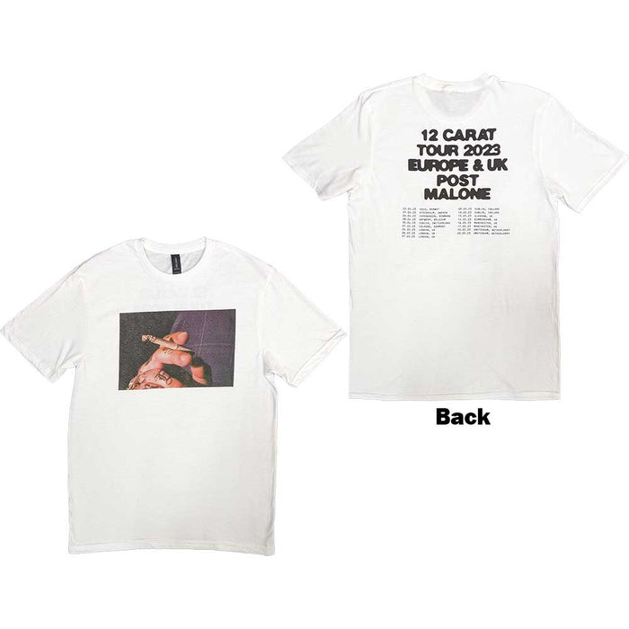 Post Malone Burn It Down 2023 Tour Dates White Small T-Shirt