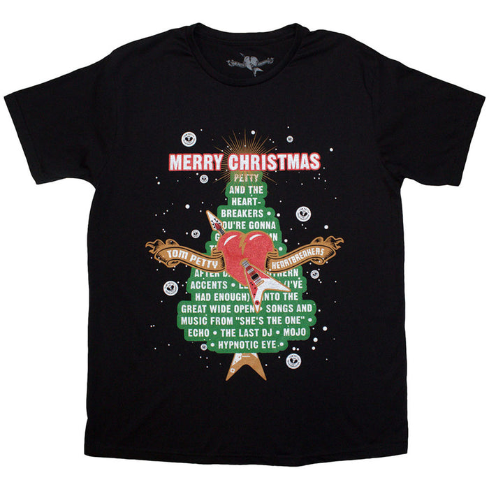 Tom Petty & The Heartbreakers Merry Christmas Black Large T-Shirt