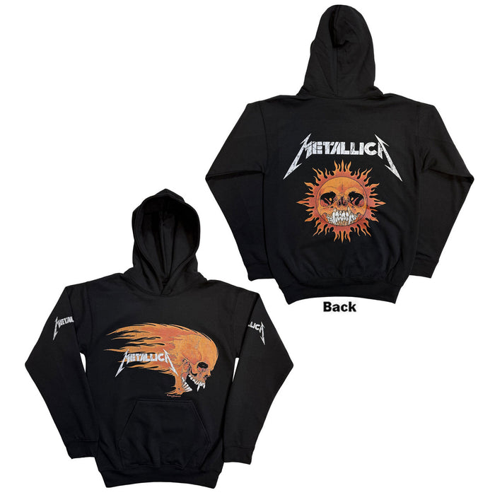 Metallica Worn Pushead Flaming Skull Black Large Hoodie