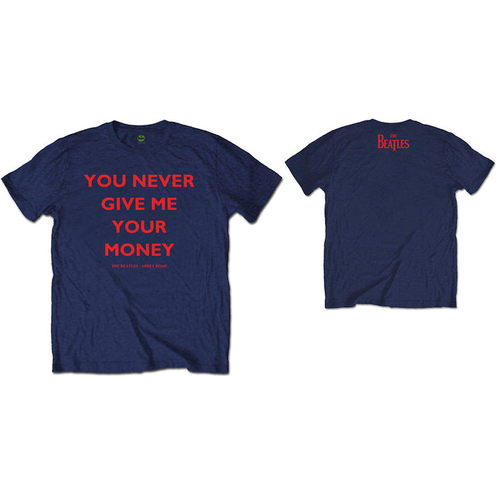 The Beatles You Never Give Me Your Money Navy Blue Medium T-Shirt