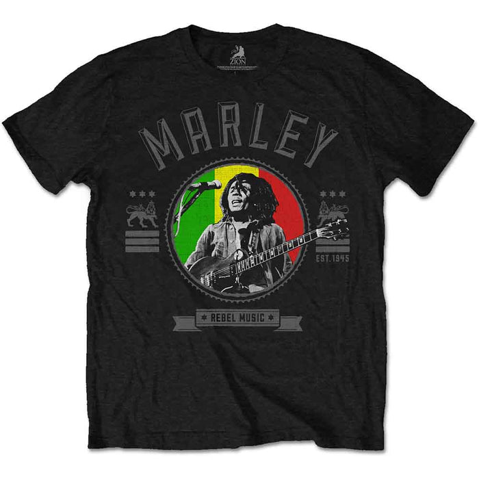 Bob Marley Rebel Music Seal Black XXX-Large T-Shirt