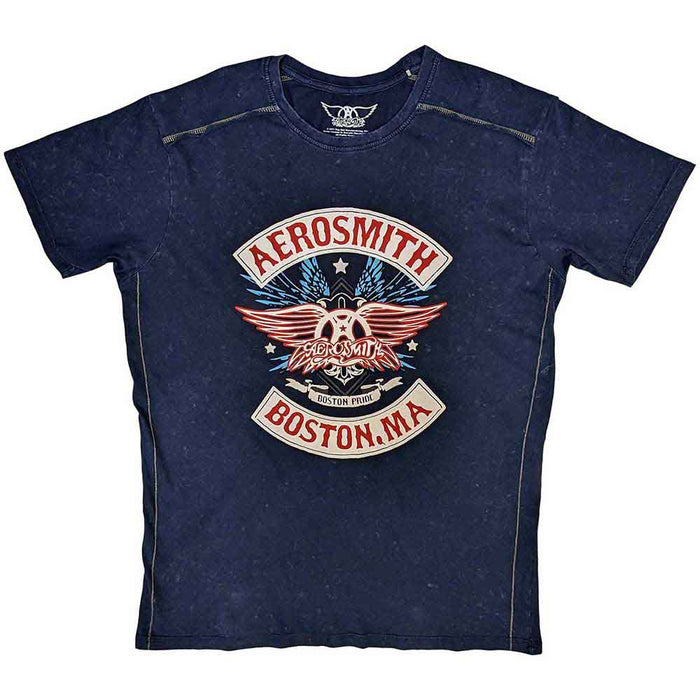 Aerosmith Boston Pride Wash Navy Blue Medium T-Shirt