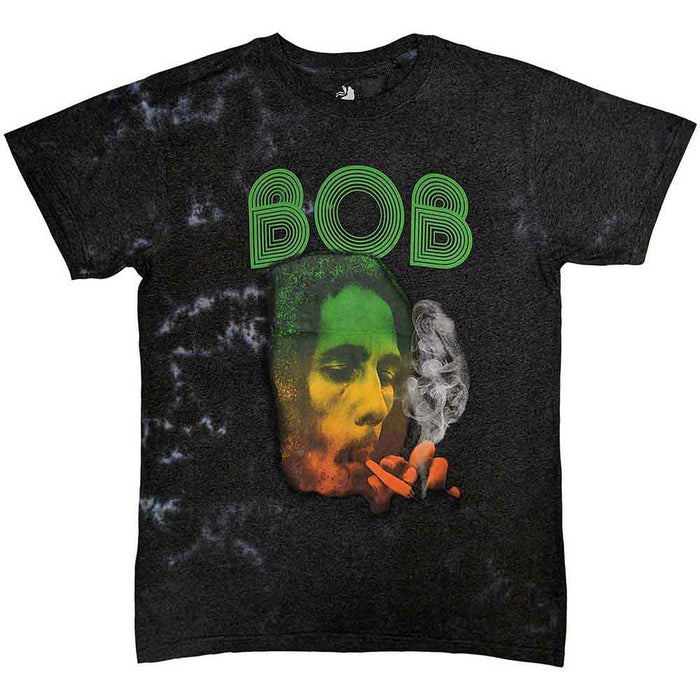 Bob Marley Smoke Gradient Dip-Dye On Grey Medium T-Shirt