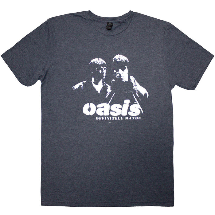Oasis Definitely Maybe Photo Stencil Navy Blue XX-Large T-Shirt