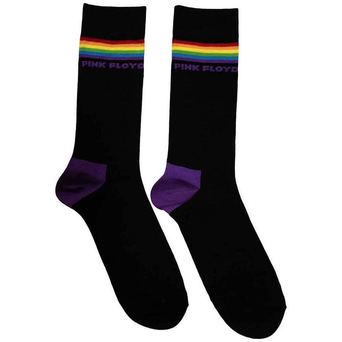 Pink Floyd Unisex Ankle Socks: Prism Stripes (Black) (UK Size 6 - 11)